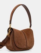 GIANNI CHIARINI чанта crossbody дамска от велур HELENA ROUND кафява BS 12618 CM-PL