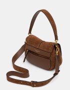 GIANNI CHIARINI чанта crossbody дамска от велур HELENA ROUND кафява BS 12618 CM-PL