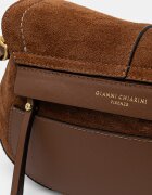 GIANNI CHIARINI чанта crossbody дамска от велур HELENA ROUND кафява BS 12618 CM-PL