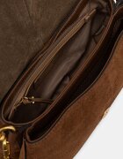 GIANNI CHIARINI чанта crossbody дамска от велур HELENA ROUND кафява BS 12618 CM-PL
