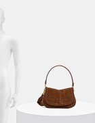 GIANNI CHIARINI чанта crossbody дамска от велур HELENA ROUND кафява BS 12618 CM-PL