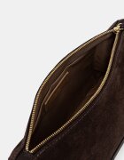 GIANNI CHIARINI чанта crossbody дамска от велур NORA POUCH кафява BS 10225 CM-PL