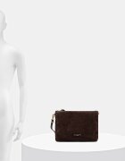 GIANNI CHIARINI чанта crossbody дамска от велур NORA POUCH кафява BS 10225 CM-PL