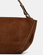 GIANNI CHIARINI чанта tote дамска от велур BLOOM кафява BS 12727 CM-STEMU