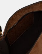 GIANNI CHIARINI чанта tote дамска от велур BLOOM кафява BS 12727 CM-STEMU