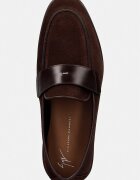 Giuseppe Zanotti мокасини мъжки от велур Berth кафяви EU60040.003