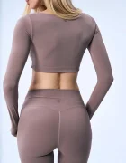 god save queens къс клин дамски BIKER SHORTS кафяв с висока талия GSQ-144-352