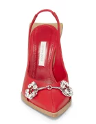 god save queens Кожени обувки с тънък ток CHERRY LADY MULES в червено GSQ-132-410-RD