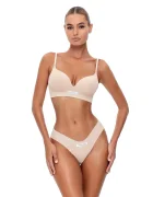 god save queens Сутиен SECOND SKIN BRA WIRE-FREE в бежово с изчистен дизайн GSQ-135-114