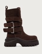 GOE боти с платформа дамски от велур кафяви UU2N4106 BROWN