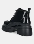 GOE Кожени боти в черно с дебел ток SS2N4102 BLACK