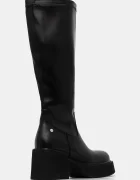 GOE Кожени ботуши в черно с дебел ток OO2N4407 BLACK
