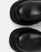 GOE Кожени ботуши в черно с дебел ток OO2N4407 BLACK
