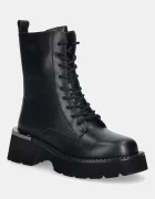 GOE Кожени кубинки в черно с платформа с лека изолация SS2N4164 BLACK