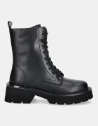 GOE Кожени кубинки в черно с платформа с лека изолация SS2N4164 BLACK