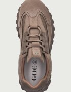 GOE маратонки дамски от велур бежови с платформа UU2N4900 TAUPE