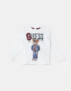 GUESS Бебешка памучна блуза с дълъг ръкав
