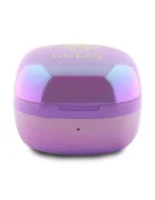 GUESS Безжични слушалки Iridescent 4G Printed Logo в лилаво