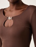 GUESS блуза с дълги ръкави дамска CAMRYN кафява W6BP27 K6288