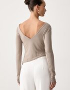 GUESS блуза с дълги ръкави дамска с вискоза CHRISSY бежова W6BP25 K6281