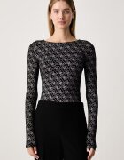 GUESS блуза с дълги ръкави дамска с вискоза TEODORA черна W6BP26 K6284