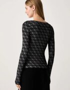 GUESS блуза с дълги ръкави дамска с вискоза TEODORA черна W6BP26 K6284