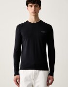 GUESS блуза с дълги ръкави мъжка от памук с еластан тъмносиня M6YI28 K3733