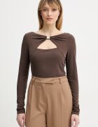 GUESS Блуза с дълги ръкави MILENA в кафяво W6RP11 KAQL2