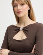 GUESS Блуза с дълги ръкави MILENA в кафяво W6RP11 KAQL2