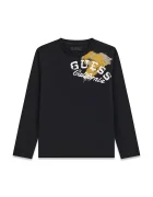 GUESS блуза с дълги ръкави за деца от памук черна L6BI02 K5723
