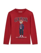 GUESS блуза с дълги ръкави за деца от памук червена L6BI11 K5732