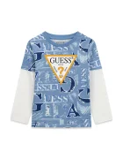 GUESS блуза с дълги ръкави за деца от памук синя N6BI18 K5871