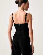 GUESS блуза с презрамки дамска от дантела KATRINA черна W6YP36 K4405