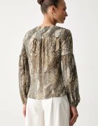 GUESS блуза с волани дамска EMY бежова с животински принт W6YH30 W2951