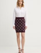 GUESS Боди с коприна CARMELA в бяло със свободна кройка с класическа яка W6RH61 WJ782