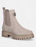 GUESS боти челси обувки с платформа дамски от велур FIDA2 сиви FLTF2D SUE10