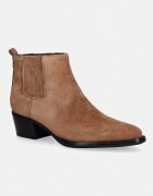 GUESS боти челси с нисък ток дамски от велур WYNIE кафяви FLTWYI SUE10