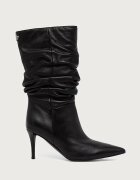 GUESS боти с висок ток дамски от кожа CARALEE черни FLFCRL LEA11