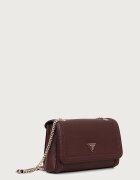 GUESS чанта crossbody дамска от имитация на кожа NOELLE бордо HWZG96 72210
