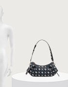 GUESS чанта тип багета дамска от имитация на кожа ALLEGRA синя HWGP24 89180