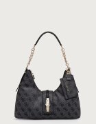 GUESS чанта тип хобо дамска от имитация на кожа YVONNE сива HWSG23 78010
