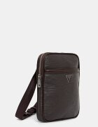 GUESS чанта за рамо мъжка от имитация на кожа MILANO кафява HMMIPW P6223