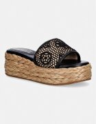 GUESS Чехли BINATA в черно с платформа FLJBIA FAL04