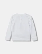 GUESS Детски памучен суичър в бяло с апликация K6RQ03 KAD74