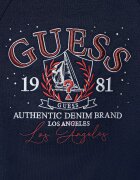 GUESS Детски памучен суичър в тъмносиньо с апликация J6RQ06 KAD74