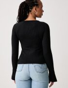 GUESS JEANS блуза с дълги ръкави дамска черна W6BP10 K5533