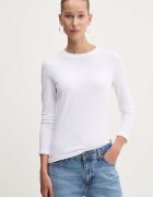 GUESS JEANS блуза с дълги ръкави дамска от памук с еластан бяла W4YI22 J1314