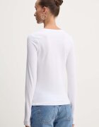 GUESS JEANS блуза с дълги ръкави дамска от памук с еластан бяла W4YI22 J1314