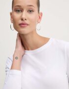 GUESS JEANS блуза с дълги ръкави дамска от памук с еластан бяла W4YI22 J1314