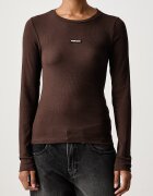 GUESS JEANS блуза с дълги ръкави дамска с памук кафява W6BP05 K5470